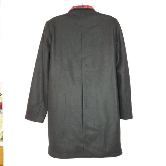 NEW Gap Wool Blend Plaid Coat Sz M Red Black Double Breasted - Picture 3 of 4